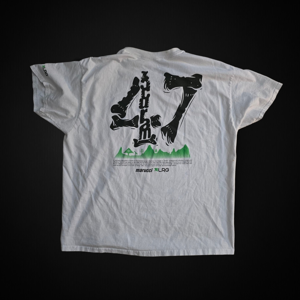 LRG White Tee with Black and Green Graphic